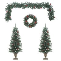 vidaXL 4-tlg. Türschmuck-Set für Weihnachten PVC