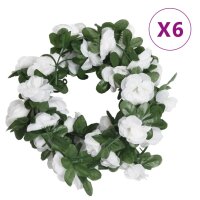 vidaXL K&uuml;nstliche Blumengirlanden 6 Stk. Wei&szlig; 250 cm