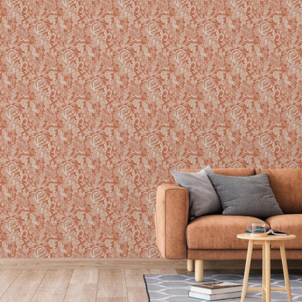 DUTCH WALLCOVERINGS Tapete Mae Orange und Beige