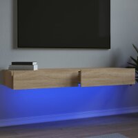 vidaXL TV-Schr&auml;nke mit LED-Leuchten 2 Stk. Sonoma-Eiche 60x35x15,5 cm