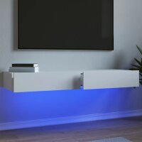 vidaXL TV-Schr&auml;nke mit LED-Leuchten 2 Stk. Wei&szlig; 60x35x15,5 cm