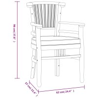 vidaXL 5-tlg. Garten-Essgruppe Massivholz Teak