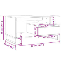 vidaXL Couchtisch Grau Sonoma 90x49x45 cm Holzwerkstoff