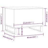 vidaXL Couchtisch Braun Eichen-Optik 60x44,5x45 cm Holzwerkstoff