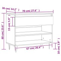 vidaXL Schuhregal R&auml;uchereiche 70x36x60 cm Holzwerkstoff