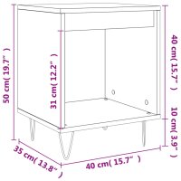 vidaXL Nachttisch Hochglanz-Wei&szlig; 40x35x50 cm Holzwerkstoff