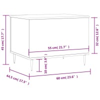 vidaXL Couchtisch Hochglanz-Wei&szlig; 60x44,5x45 cm Holzwerkstoff