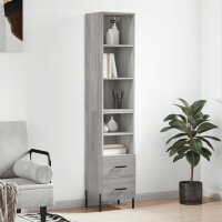 vidaXL Highboard Grau Sonoma 34,5x34x180 cm Holzwerkstoff