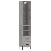 vidaXL Highboard Grau Sonoma 34,5x34x180 cm Holzwerkstoff