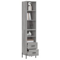 vidaXL Highboard Grau Sonoma 34,5x34x180 cm Holzwerkstoff