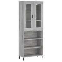 vidaXL Highboard Grau Sonoma 69,5x34x180 cm Holzwerkstoff