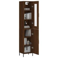 vidaXL Highboard Braun Eichen-Optik 34,5x34x180 cm Holzwerkstoff