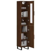 vidaXL Highboard Braun Eichen-Optik 34,5x34x180 cm Holzwerkstoff