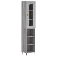 vidaXL Highboard Grau Sonoma 34,5x34x180 cm Holzwerkstoff