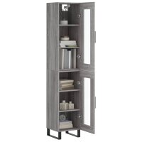 vidaXL Highboard Grau Sonoma 34,5x34x180 cm Holzwerkstoff