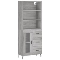 vidaXL Highboard Grau Sonoma 69,5x34x180 cm Holzwerkstoff