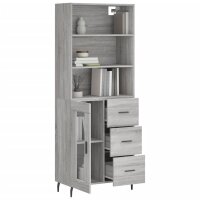 vidaXL Highboard Grau Sonoma 69,5x34x180 cm Holzwerkstoff