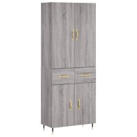 vidaXL Highboard Grau Sonoma 69,5x34x180 cm Holzwerkstoff