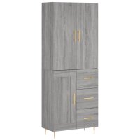 vidaXL Highboard Grau Sonoma 69,5x34x180 cm Holzwerkstoff