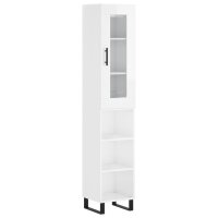 vidaXL Highboard Hochglanz-Weiß 34,5x34x180 cm...