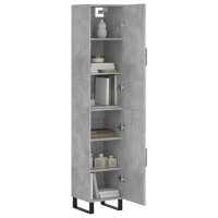 vidaXL Highboard Betongrau 34,5x34x180 cm Holzwerkstoff