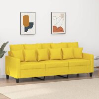 vidaXL 3-Sitzer-Sofa Hellgelb 180 cm Stoff