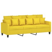 vidaXL 3-Sitzer-Sofa Hellgelb 180 cm Stoff