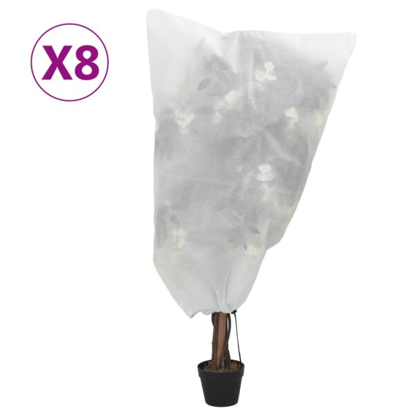 vidaXL Wintervlies mit Kordelzug 8 Stk. 70 g/m&sup2; 0,8x0,8 m