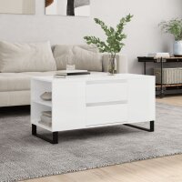 vidaXL Couchtisch Hochglanz-Weiß 102x44,5x50 cm...