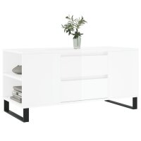 vidaXL Couchtisch Hochglanz-Wei&szlig; 102x44,5x50 cm Holzwerkstoff