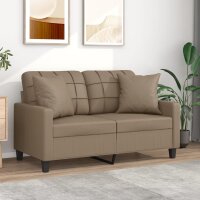 vidaXL 2-Sitzer-Sofa mit Zierkissen Cappuccino-Braun 120...