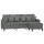 vidaXL 3-Sitzer-Sofa mit Hocker Dunkelgrau 180 cm Stoff