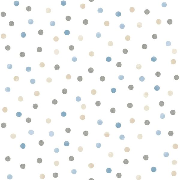 Noordwand Tapete Mondo baby Confetti Dots Wei&szlig;, Blau, Grau und Beige