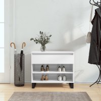 vidaXL Schuhregal Hochglanz-Weiß 70x36x60 cm Holzwerkstoff