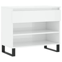 vidaXL Schuhregal Hochglanz-Weiß 70x36x60 cm Holzwerkstoff
