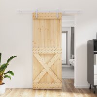 vidaXL Schiebetür mit Beschlag 80x210 cm Massivholz...