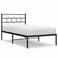 vidaXL Bettgestell mit Kopfteil Metall Schwarz 90x190 cm