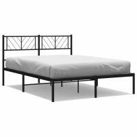 vidaXL Bettgestell mit Kopfteil Metall Schwarz 140x190 cm