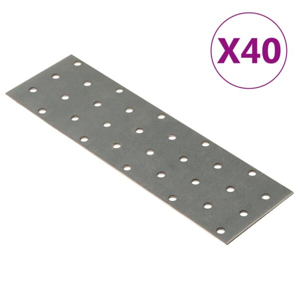 vidaXL Lochplatten 40 Stk. 2 mm 200x60 mm Verzinkter Stahl