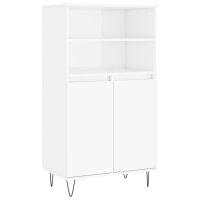 vidaXL Highboard Hochglanz-Weiß 60x36x110 cm...