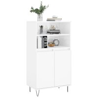 vidaXL Highboard Hochglanz-Wei&szlig; 60x36x110 cm Holzwerkstoff