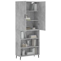 vidaXL Highboard Betongrau 69,5x34x180 cm Holzwerkstoff