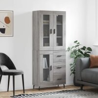 vidaXL Highboard Grau Sonoma 69,5x34x180 cm Holzwerkstoff