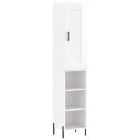 vidaXL Highboard Hochglanz-Weiß 34,5x34x180 cm...