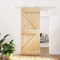 vidaXL Schiebetür mit Beschlag 85x210 cm Massivholz...