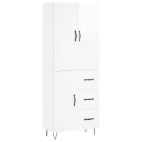 vidaXL Highboard Hochglanz-Weiß 69,5x34x180 cm...