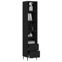 vidaXL Highboard Schwarz 34,5x34x180 cm Holzwerkstoff