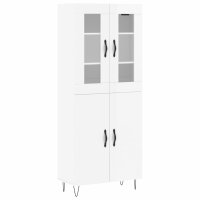 vidaXL Highboard Hochglanz-Wei&szlig; 69,5x34x180 cm Holzwerkstoff