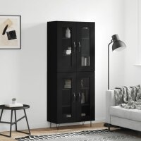 vidaXL Highboard Schwarz 69,5x34x180 cm Holzwerkstoff