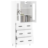 vidaXL Highboard Hochglanz-Wei&szlig; 69,5x34x180 cm Holzwerkstoff